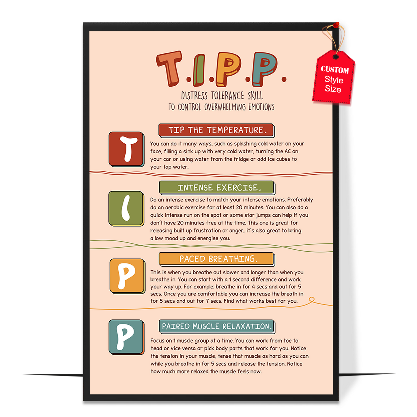 Boho Tipp Distress Tolerance Skill Poster