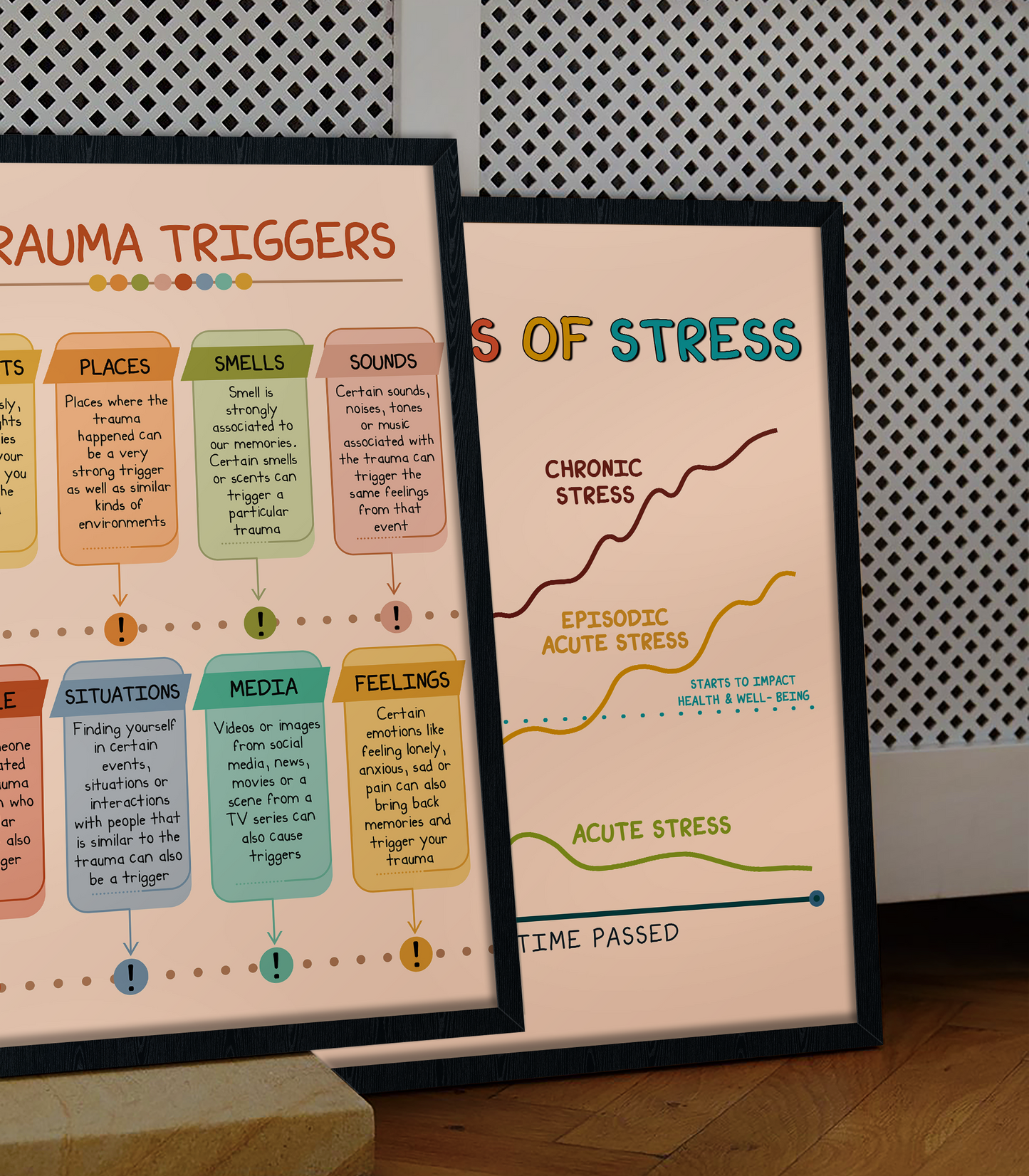 Boho Trauma Triggers CBT Therapy Mental Health Poster (1)