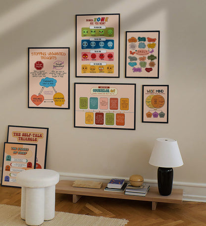 Boho Zone of Regulations Emotions SEL Therapy Poster (6)