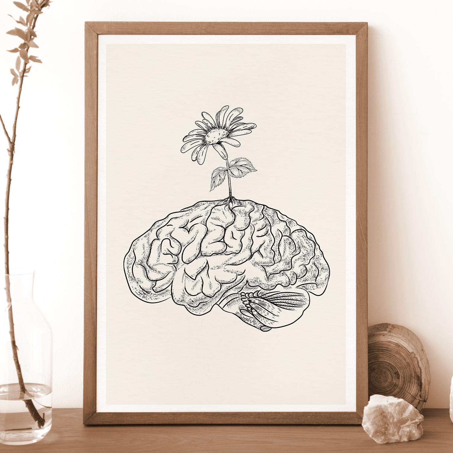 Brain Bloom Anatomy Botanical Mental Health Poster (2)