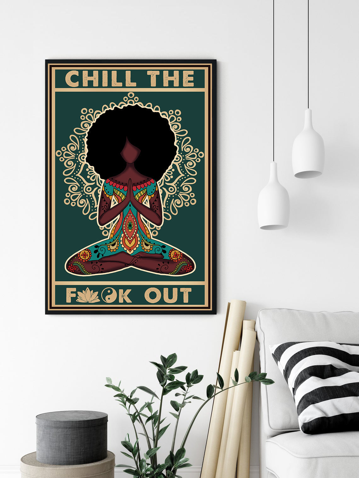 Chill The Fck Out Zen Yoga Meditation Posing Poster (4)