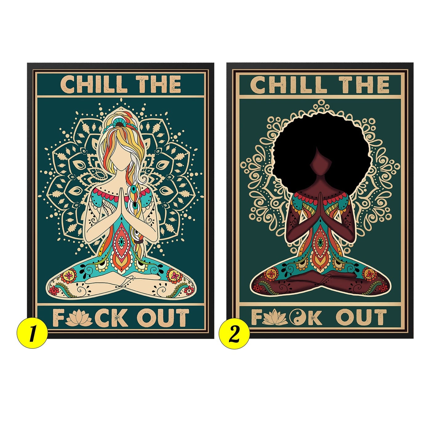 Chill The Fck Out Zen Yoga Meditation Posing Poster (6)