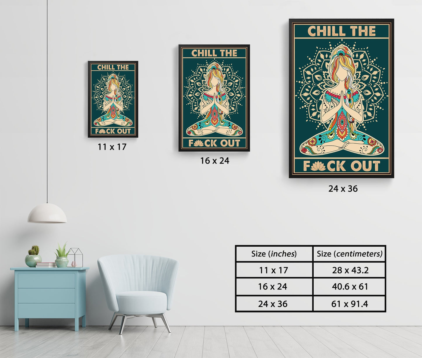 Chill The Fck Out Zen Yoga Meditation Posing Poster (7)