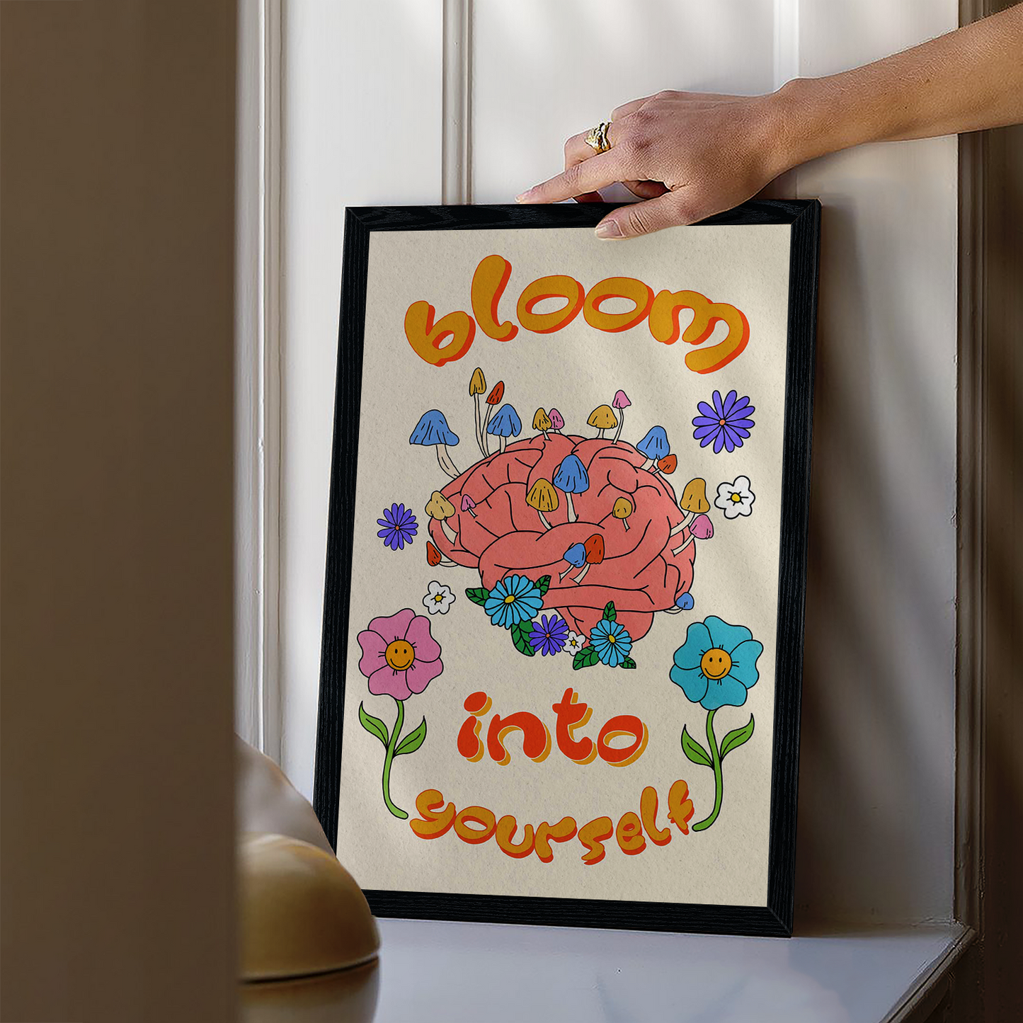 Colorful Bloom Into Yourself Mental Health Poster (1)