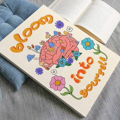 Colorful Bloom Into Yourself Mental Health Poster (2)