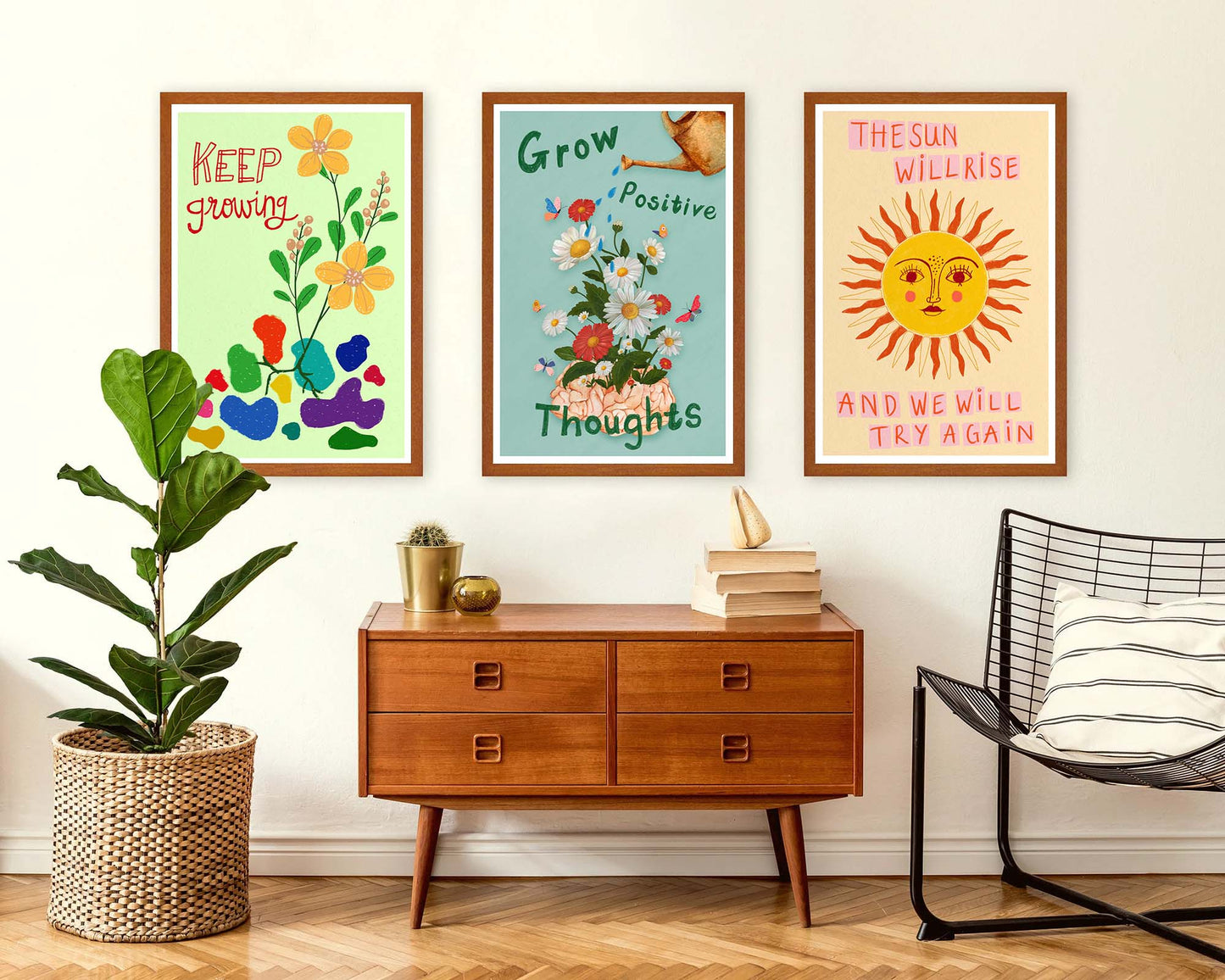 Colorful Grow Positive Thoughts Mental Health Poster (6)