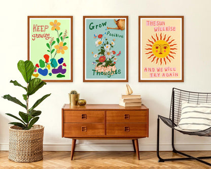 Colorful Grow Positive Thoughts Mental Health Poster (6)