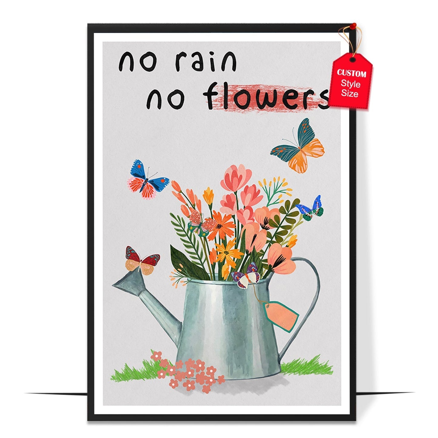 Colorful No Rain No Flowers Poster