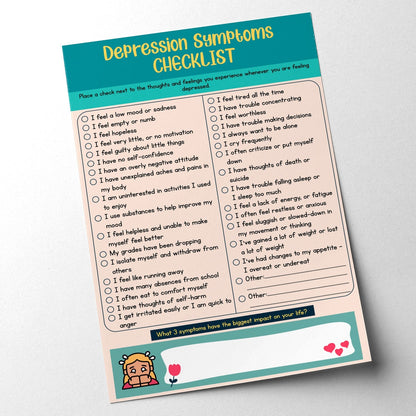 Depression Symptoms Checklist Worksheet