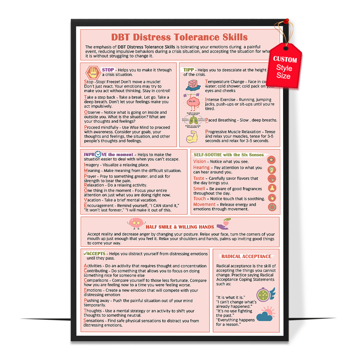 Distress Tolerance Coping Skills Poster