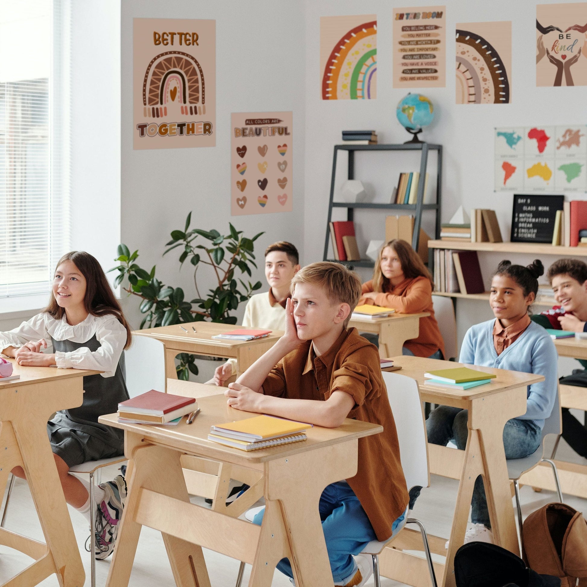 Diversity Rainbow Boho Multicultural Classroom Poster (6)