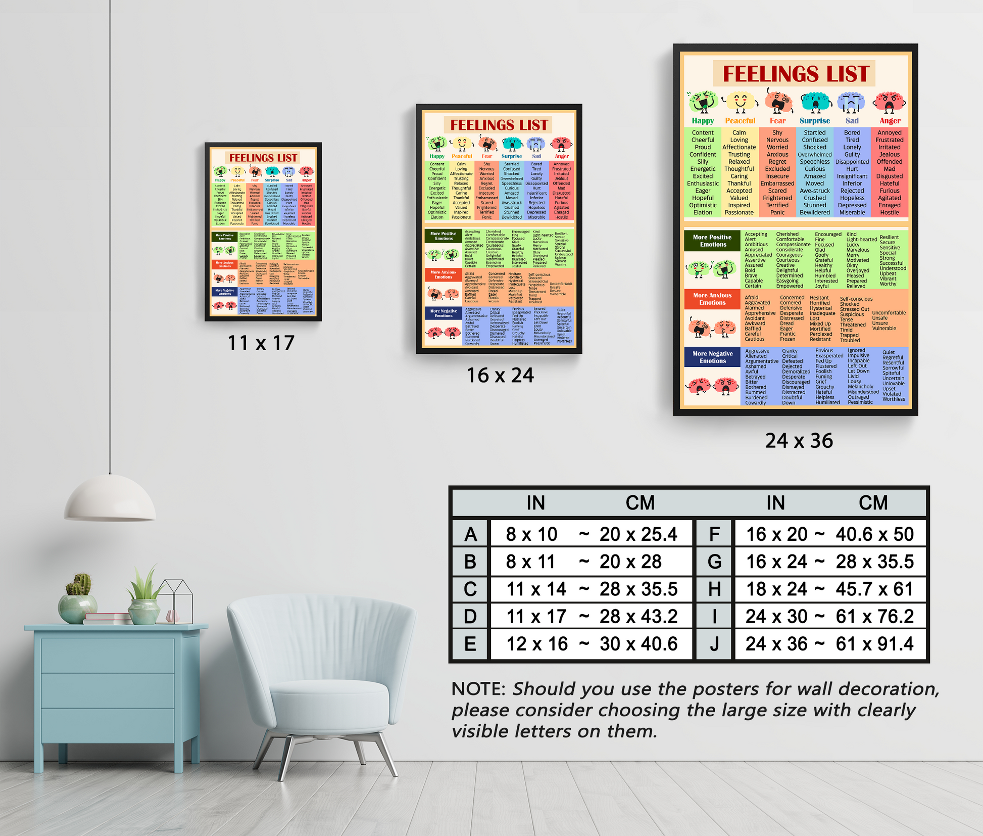Feelings List Therapy Tool Mental Health Poster (7)