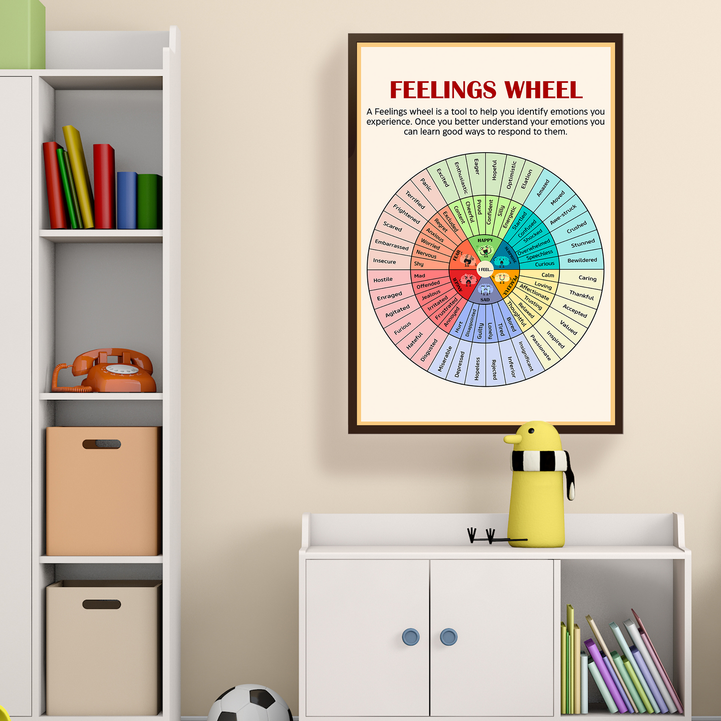 Feelings Wheel Therapy Tool Mental Health Poster (4)