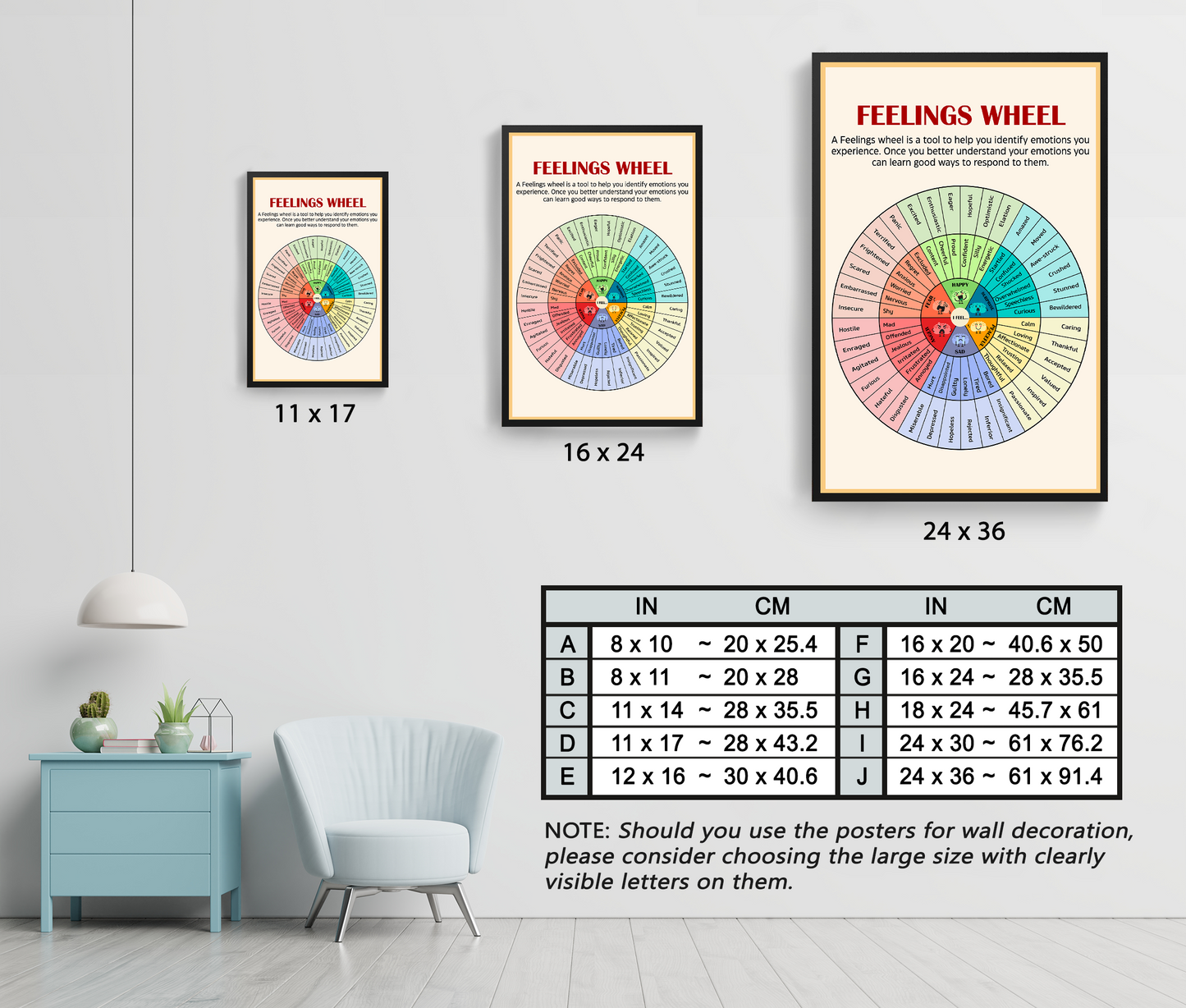 Feelings Wheel Therapy Tool Mental Health Poster (7)