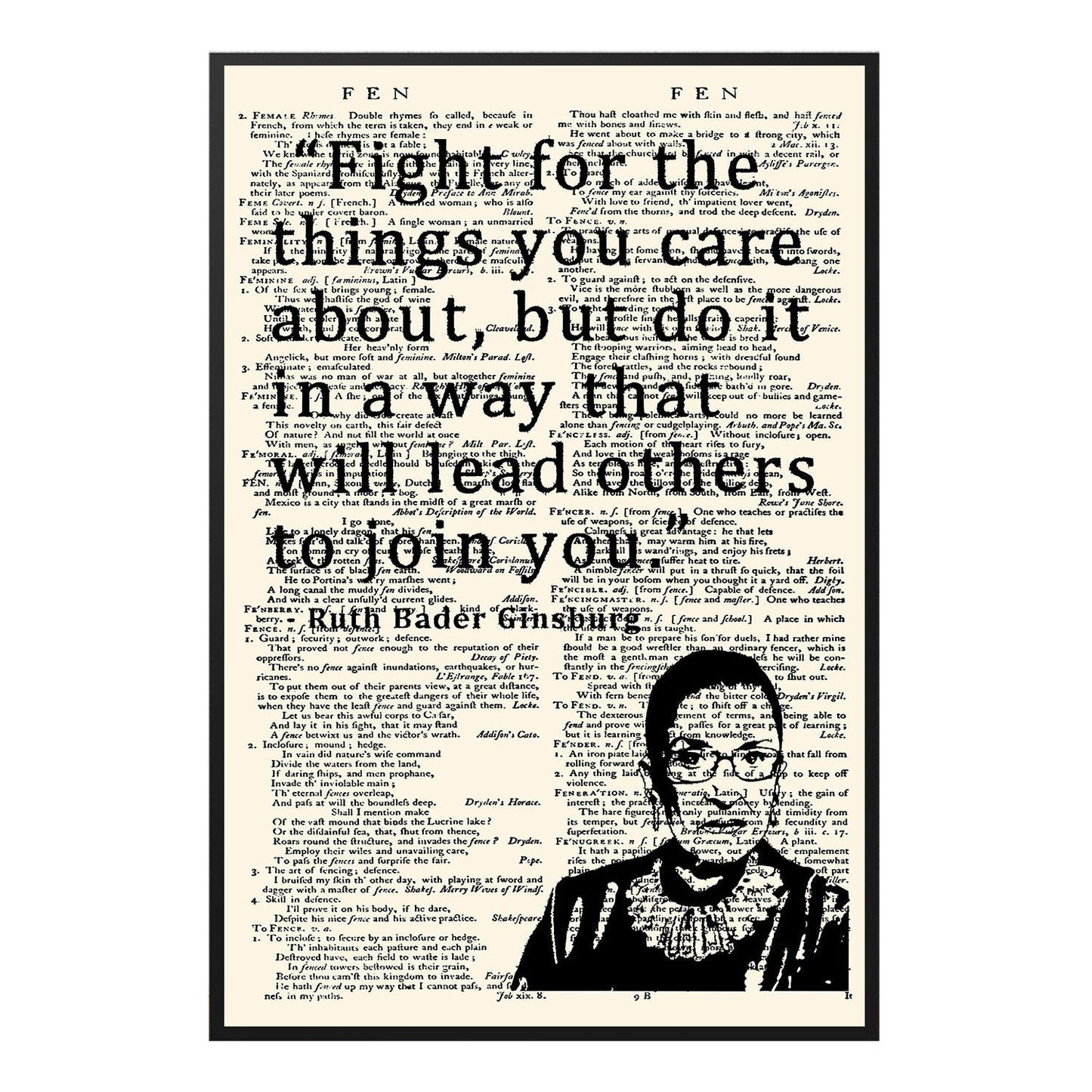  Fight for the Things RBG Inspirational Quote Poster Design 3