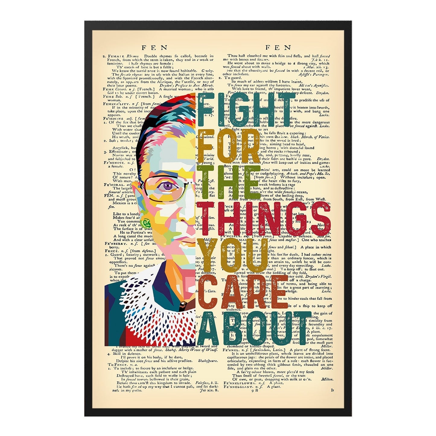  Fight for the Things RBG Inspirational Quote Poster Design 1