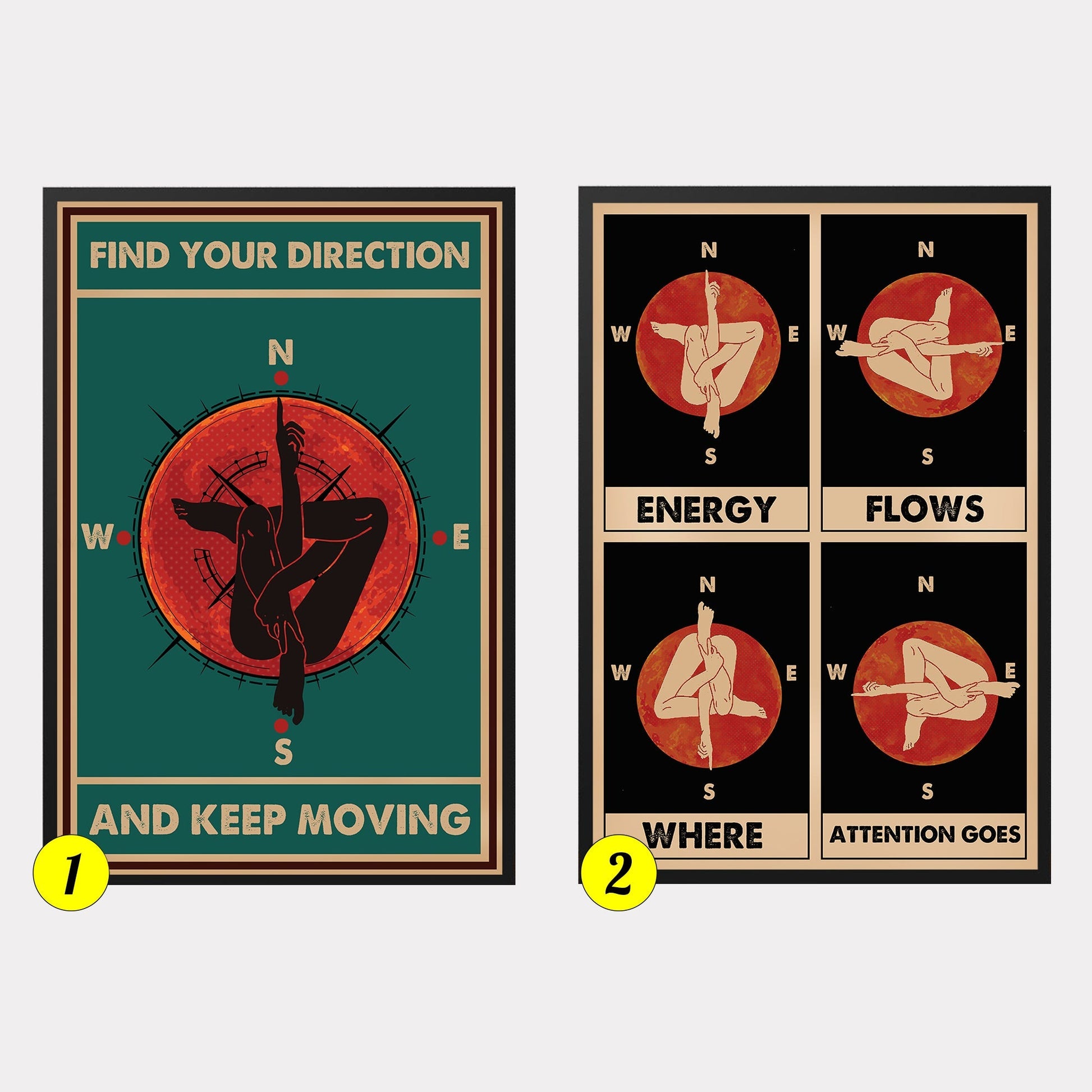 Find Your Direction Positive Yoga Meditation Poster (6)