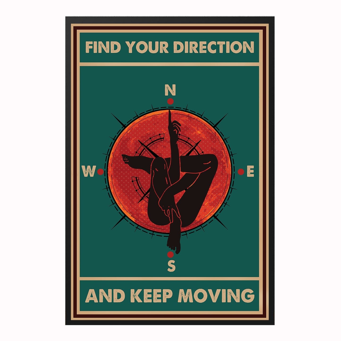  Find Your Direction Positive Yoga Meditation Poster Design 1