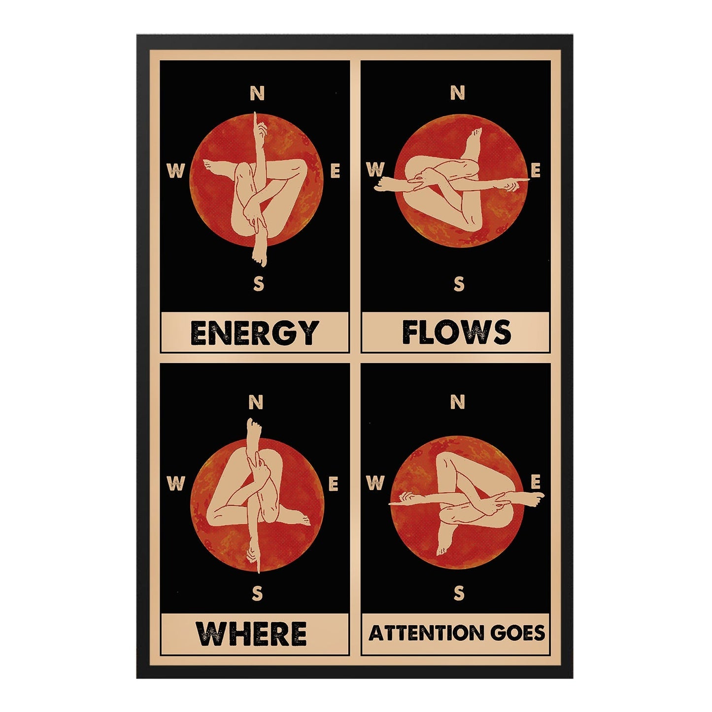  Find Your Direction Positive Yoga Meditation Poster Design 2