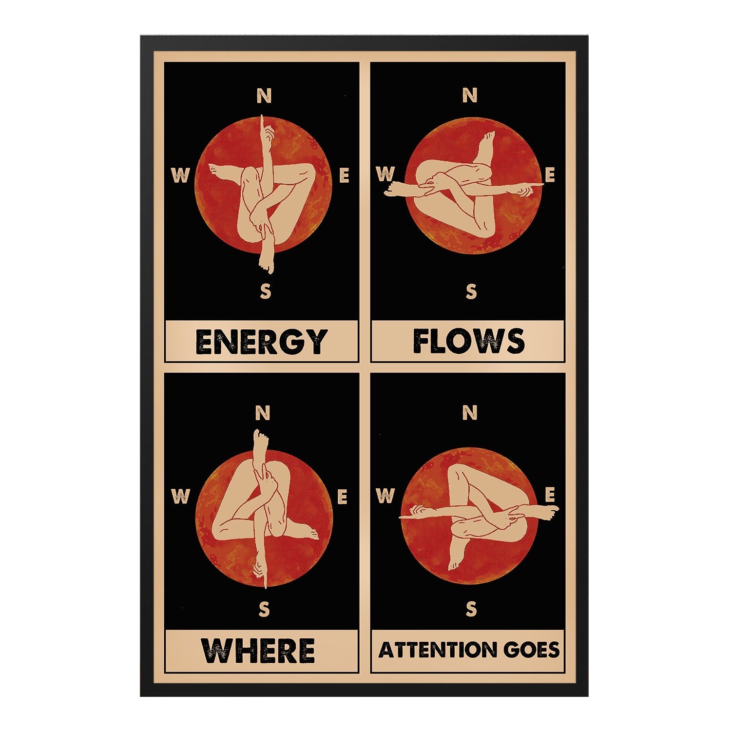  Find Your Direction Positive Yoga Meditation Poster Design 2