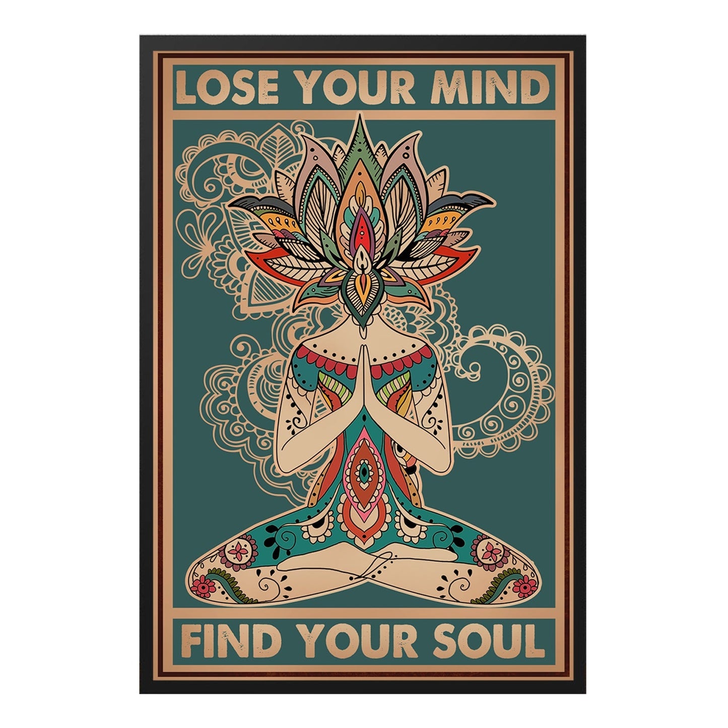  Find Your Soul Positive Zen Yoga Meditation Poster Design 1