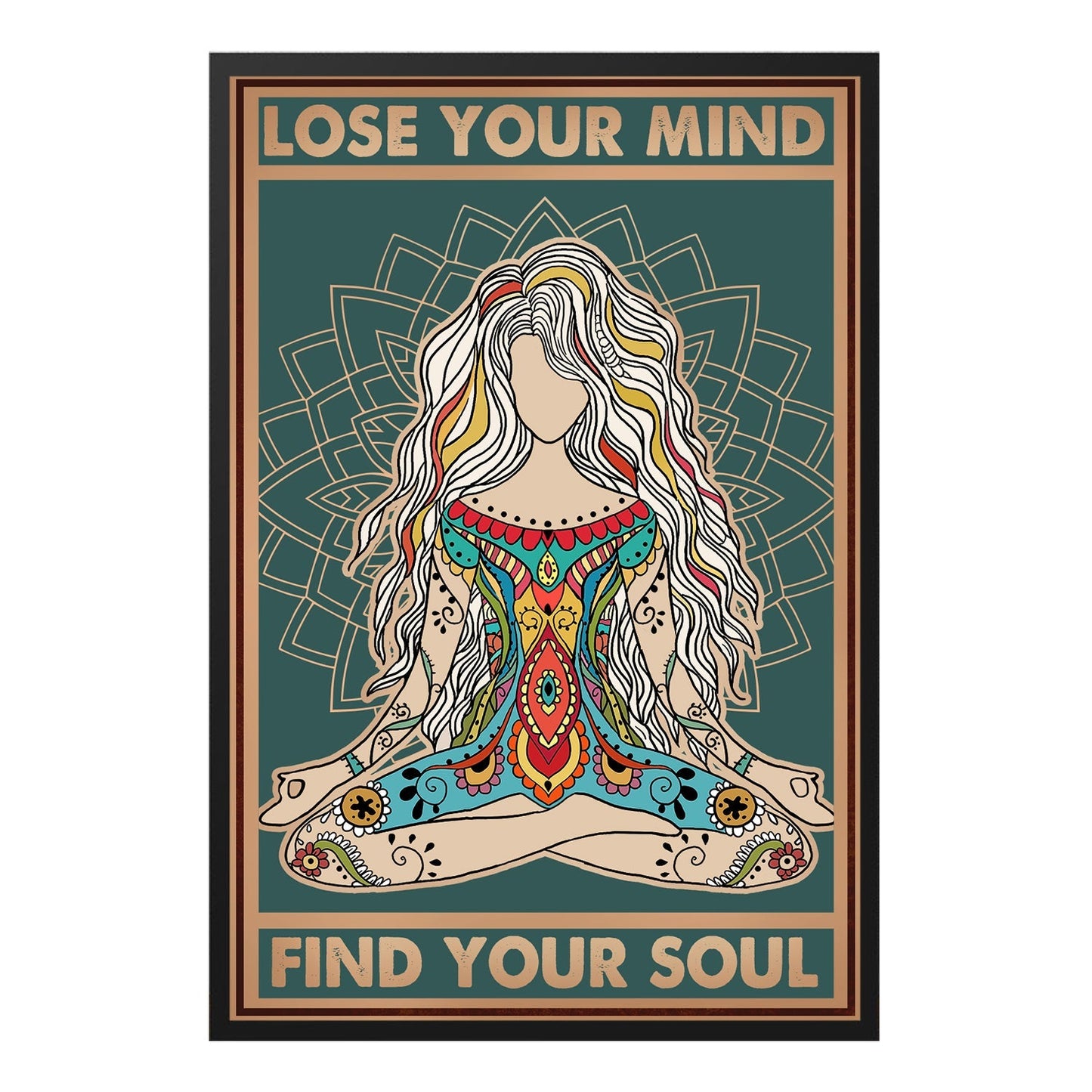  Find Your Soul Positive Zen Yoga Meditation Poster Design 4