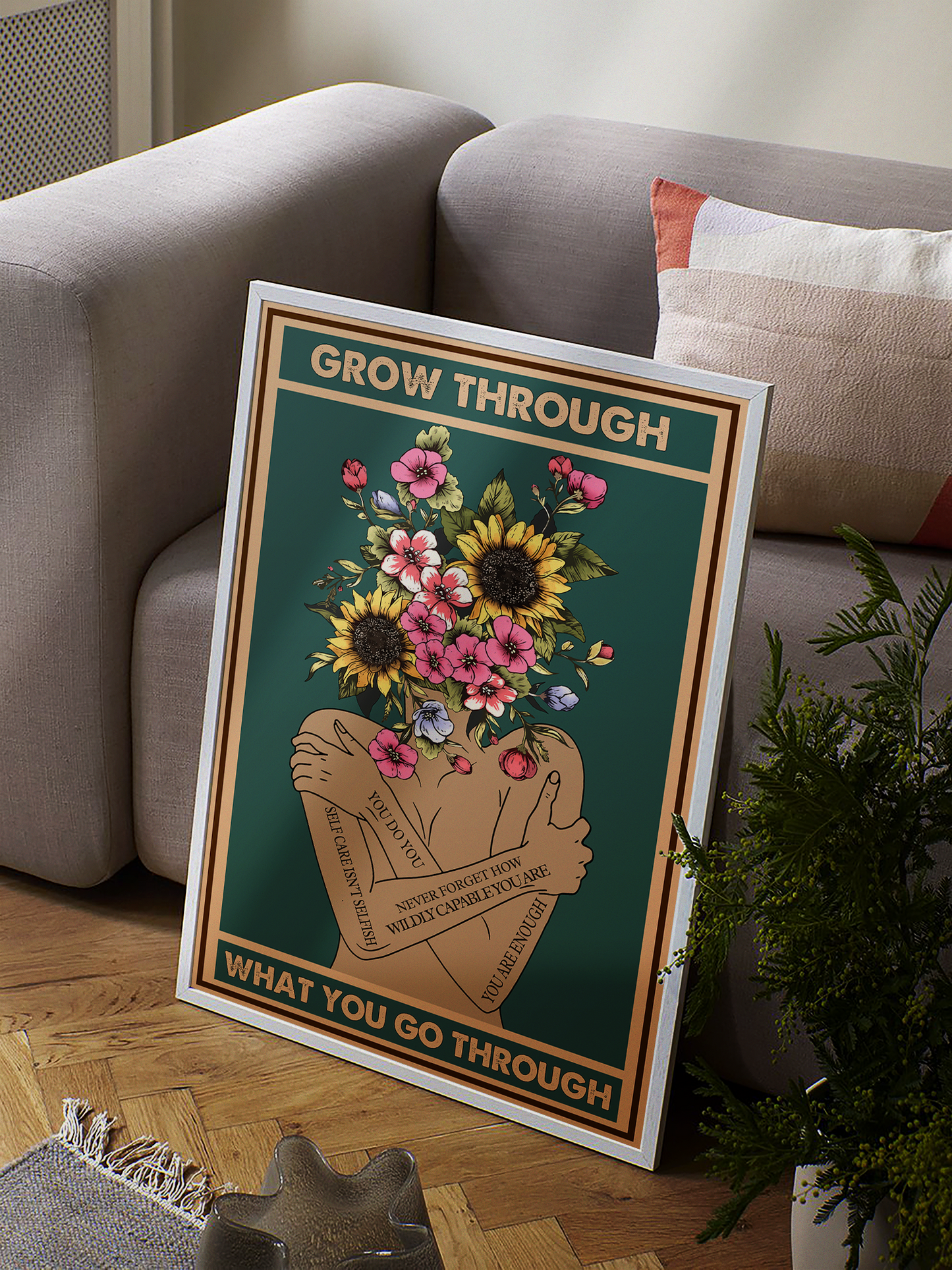 Grow Through Vintage Mental Health Poster Design 1 (3)