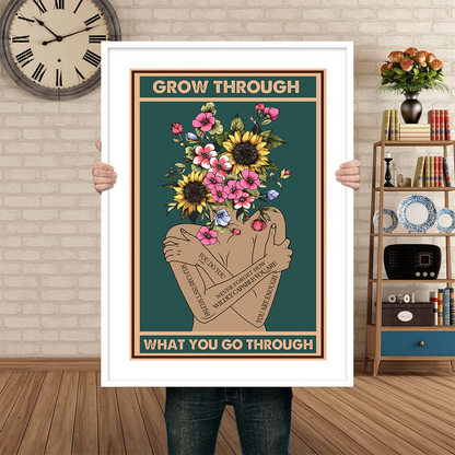 Grow Through Vintage Mental Health Poster Design 1 (4)