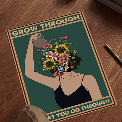 Grow Through Vintage Mental Health Poster Design 2 (4)