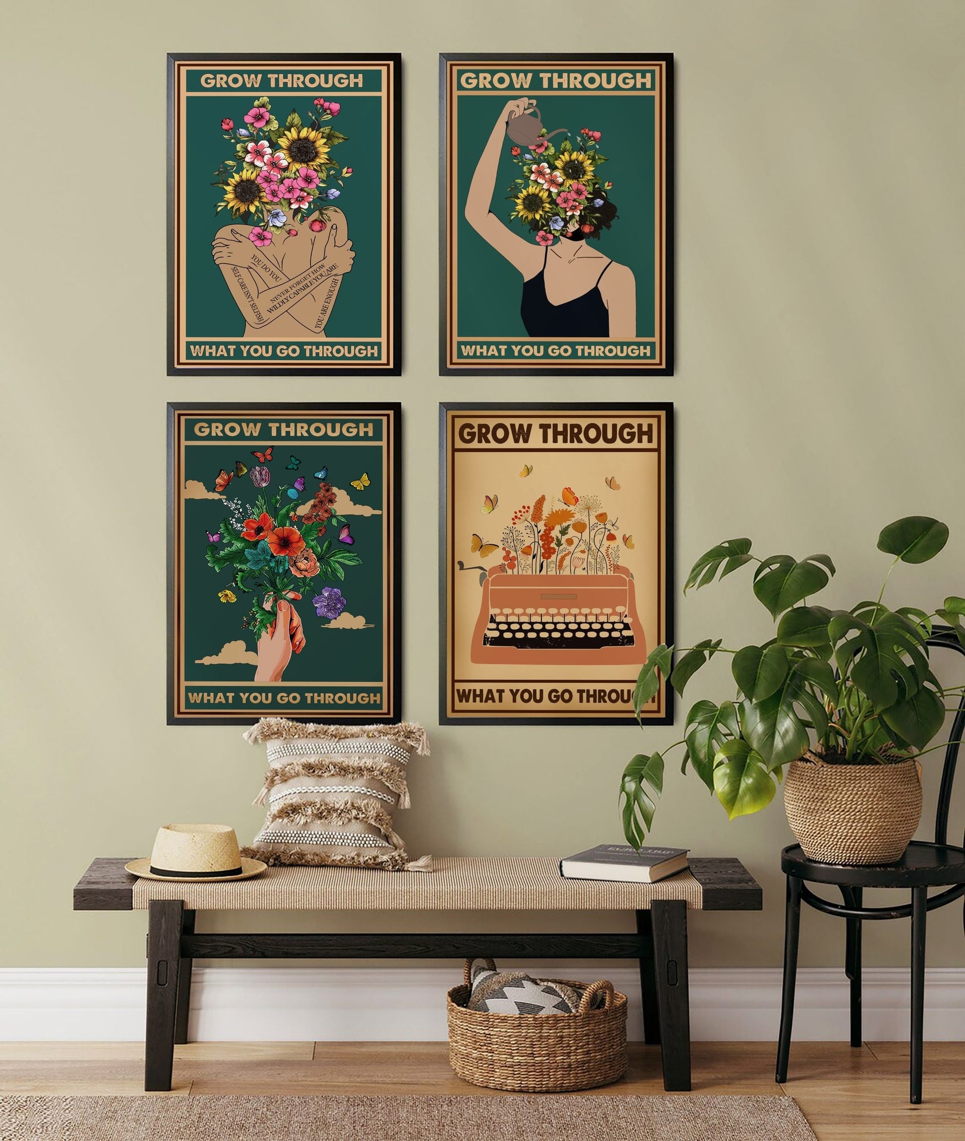 Grow Through Vintage Mental Health Poster Design 4 (2)