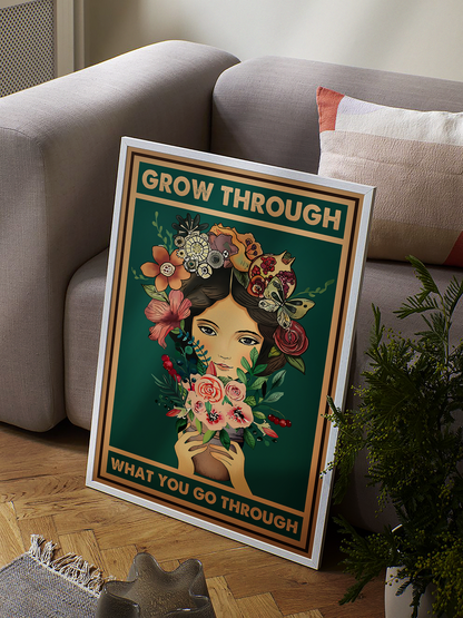 Grow Through Vintage Mental Health Poster Design 5 (3)