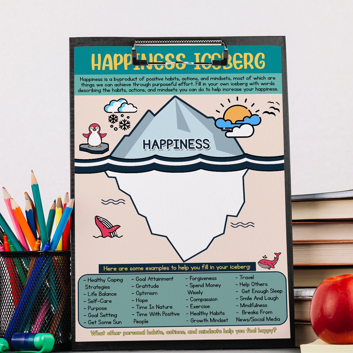 Happiness Iceberg Therapy Tool Fillable Worksheet (2)