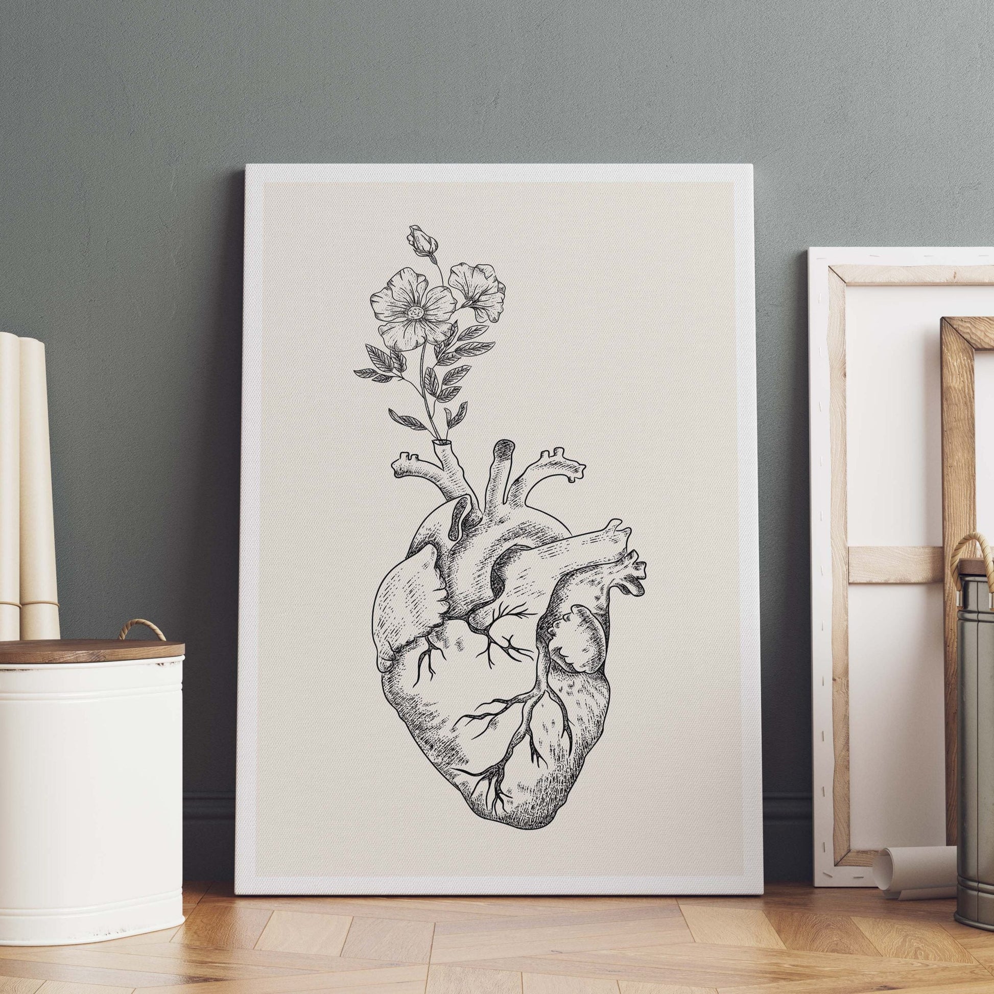 Heart Bloom Anatomy Botanical Mental Health Poster (1)