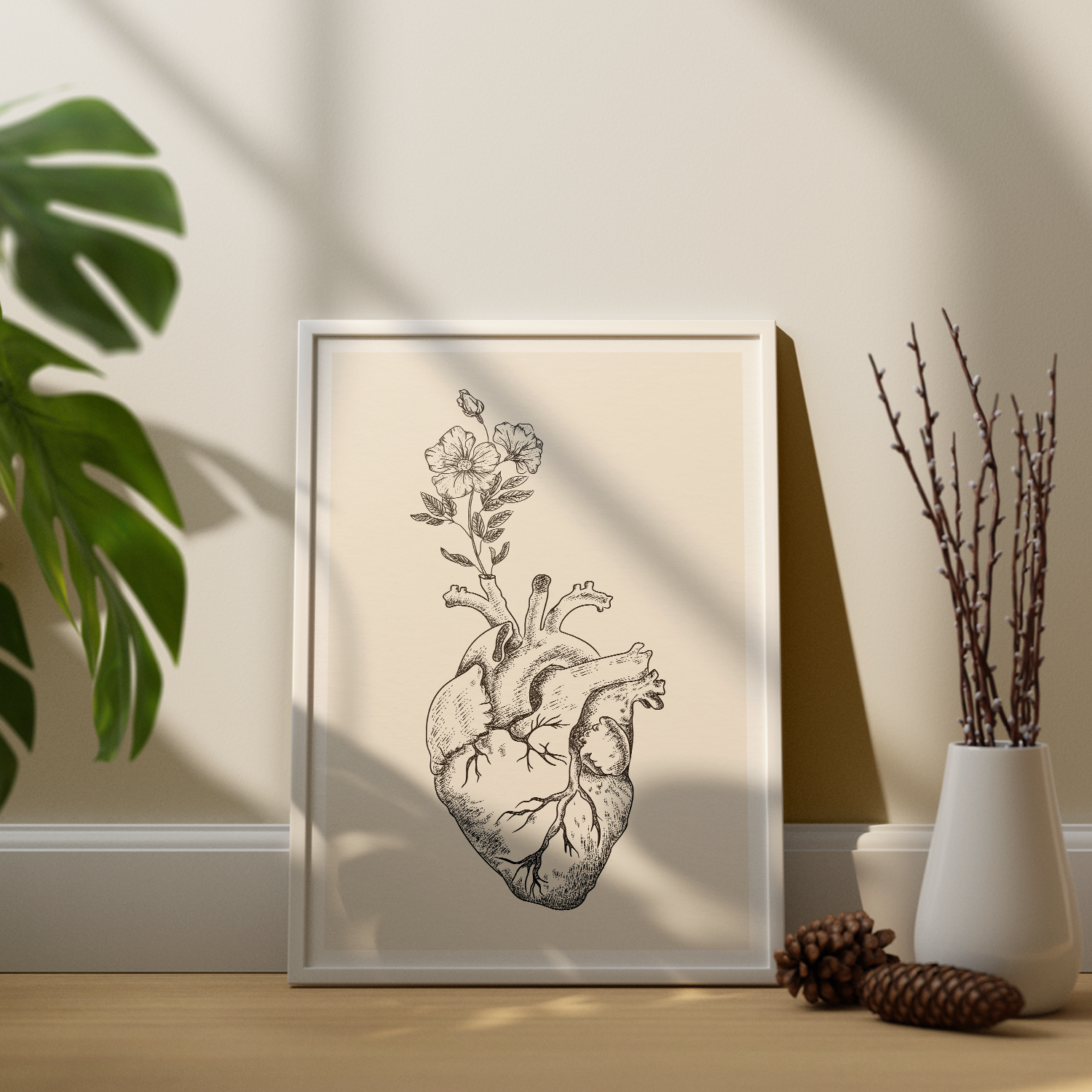 Heart Bloom Anatomy Botanical Mental Health Poster (2)