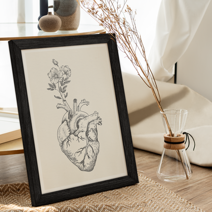 Heart Bloom Anatomy Botanical Mental Health Poster (4)