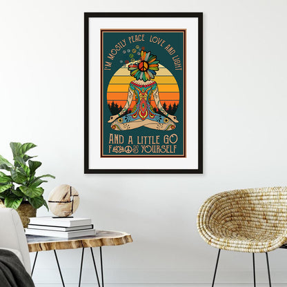 I&#8217;m Mostly Peace Love Motivational Yoga Poster (5)