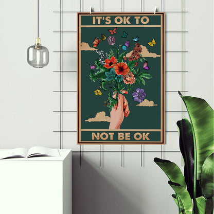 It’s Ok to Not Be Ok Vintage Mental Health Poster (1)