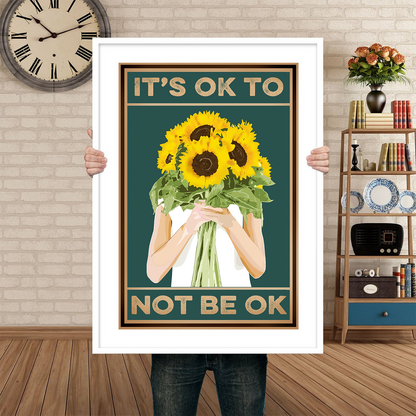 It&#8217;s Okay to Not Be Okay Vintage Mental Health Poster (4)