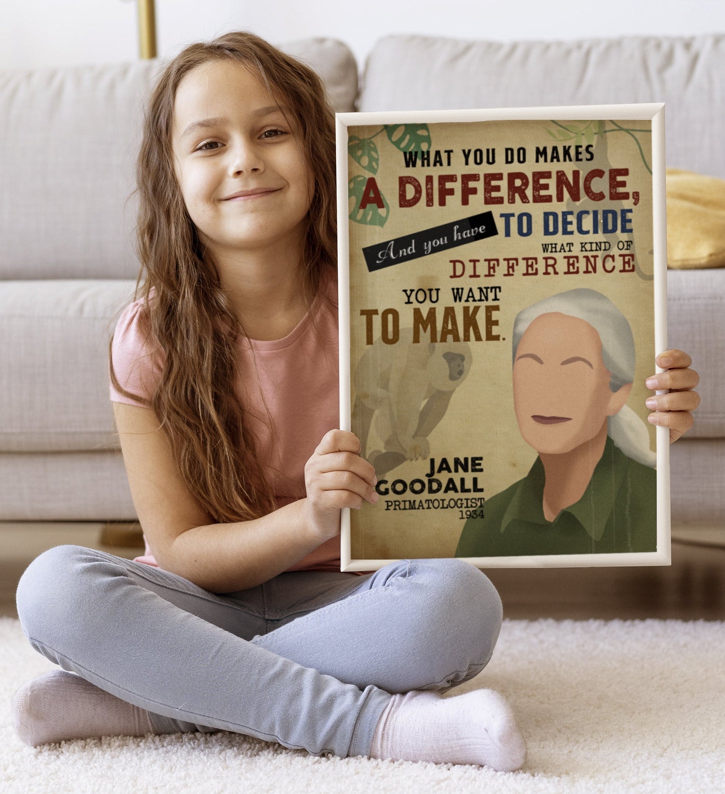 Jane Goodall Inspirational Women Primatologist Poster (5)