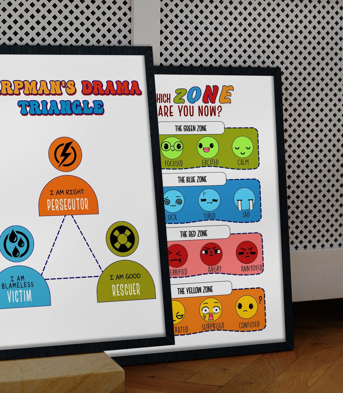 Karpman&#8217;s Drama Triangle CBT Therapy Poster (3)