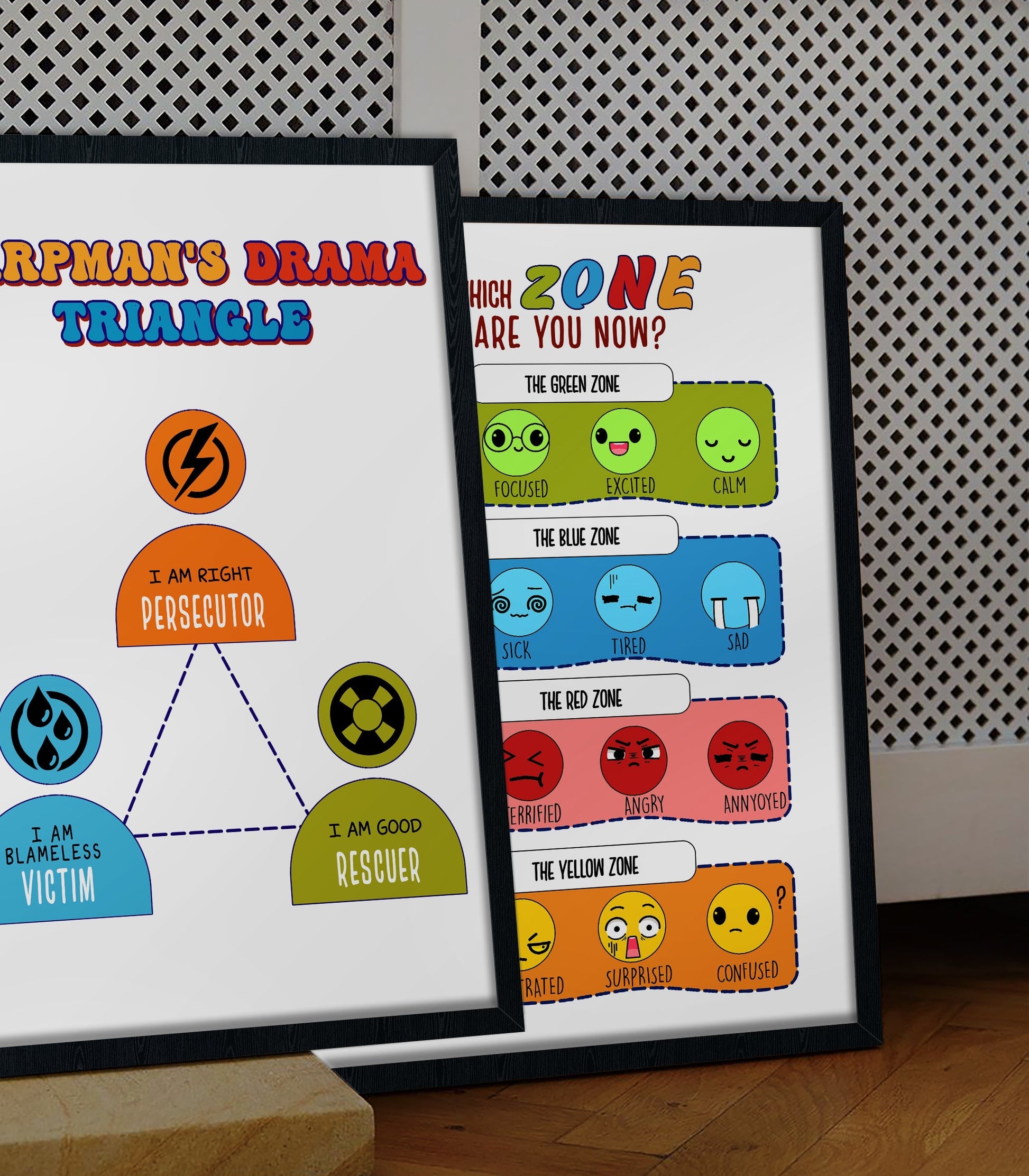 Karpman&#8217;s Drama Triangle CBT Therapy Poster (3)