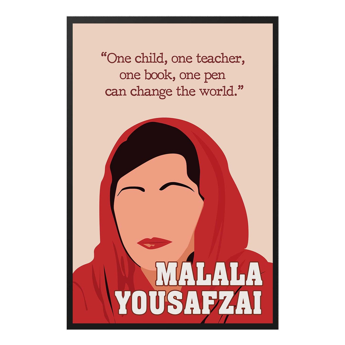  Malala Yousafzai Hand-drawn Empower Women Poster Design 1