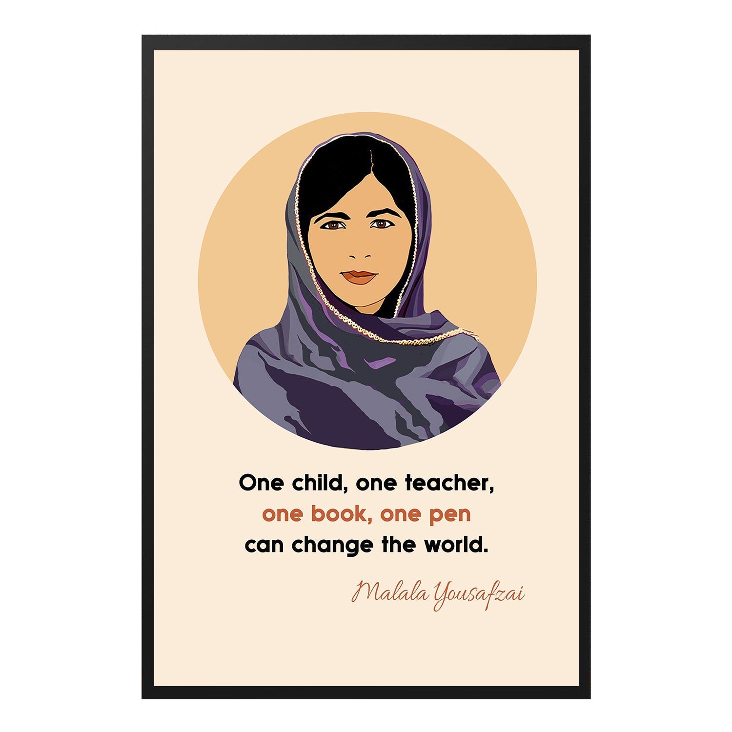  Malala Yousafzai Hand-drawn Empower Women Poster Design 2