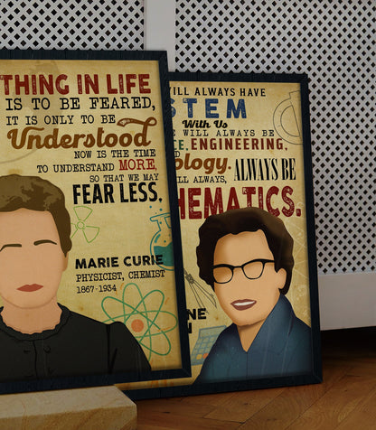 Marie Curie Physicist Women in Science Quote Poster (3)