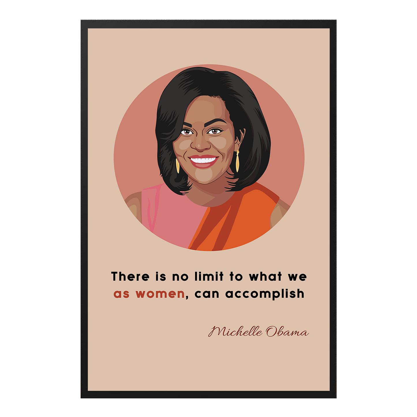  Michelle Obama Hand-drawn Black Empower Women Poster Design 2