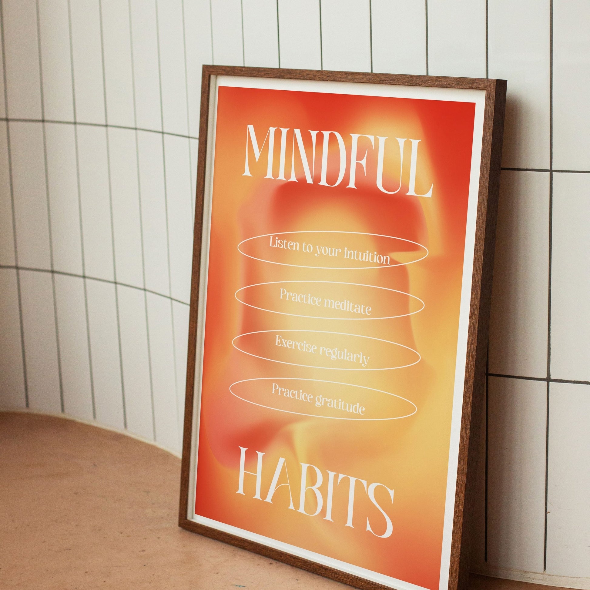 Mindful Habits Pink Mental Health Aura Energy Poster (2)