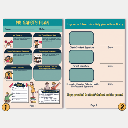 Set of 2 My Safety Plan Worksheet