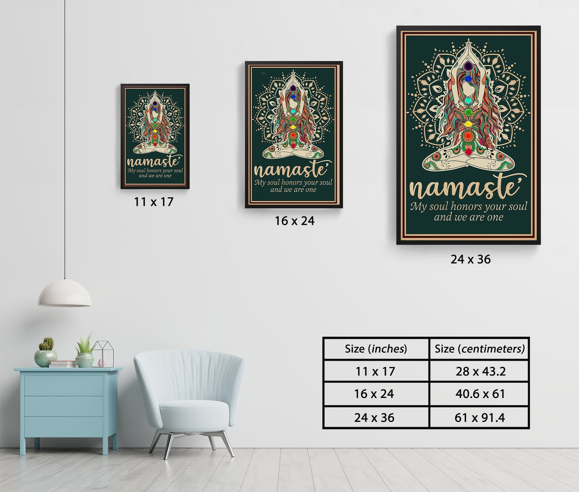 Namaste My Soul Honors Mandala Meditation Yoga Poster (7)