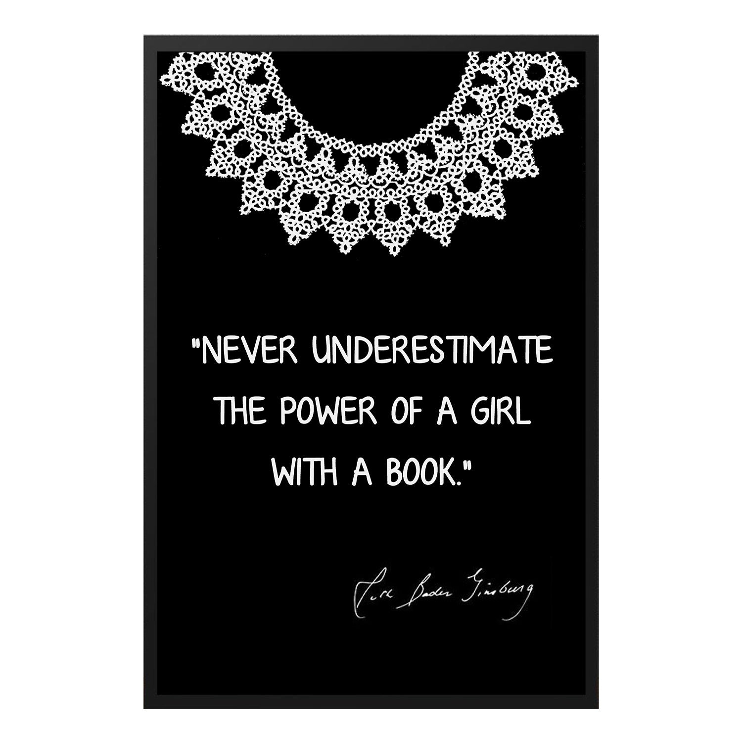  Never Underestimate RBG Inspirational Quote Poster Design 4