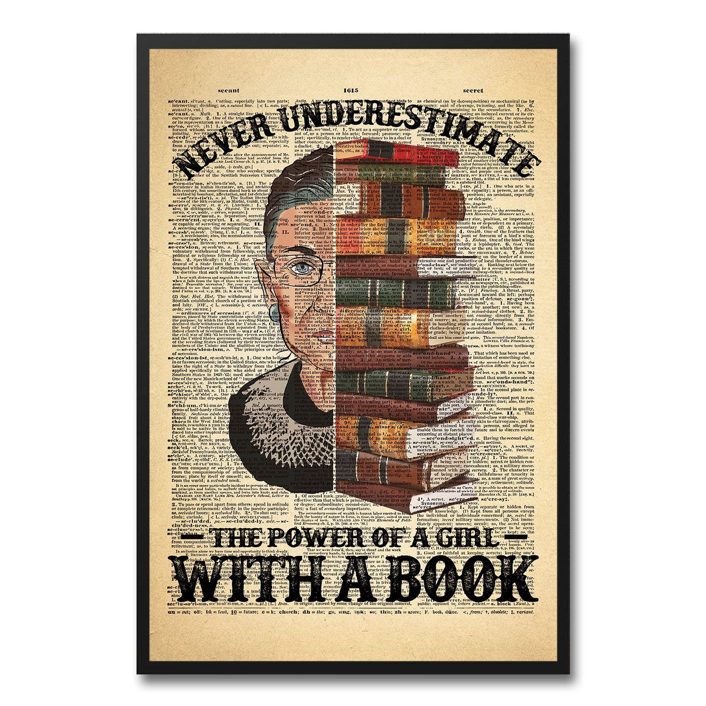  Never Underestimate RBG Inspirational Quote Poster Design 1